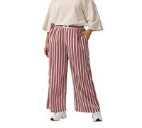 Yours Limited Collection Curve Stripe Boxer Waist Trousers - Women's - Plus Size Curve Dark Pink