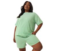 Yours Limited Collection Curve Stripe Boxy T-Shirt - Women's - Plus Size Curve Green