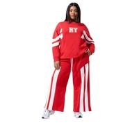 Yours Limited Collection Curve Stripe Wide Leg Joggers - Women's - Plus Size Curve Red
