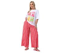 Yours Limited Collection Curve Striped Crinkle Wide Leg Trousers - Women's - Plus Size Curve