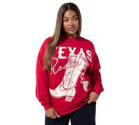 Yours Limited Collection Curve 'Texas Rodeo' Graphic Boot Sweatshirt - Women's - Plus Size Curve Red