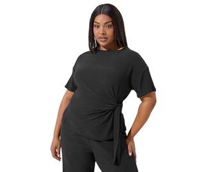 Yours Limited Collection Curve Textured Tie Top - Women's - Plus Size Curve Black