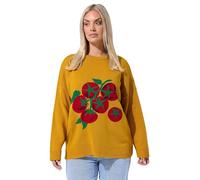Yours Limited Collection Curve Tomato Knitted Jumper - Women's - Plus Size Curve Yellow