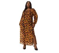 Yours Limited Collection Curve Tortoise Shell Ruffle Maxi Dress - Women's - Plus Size Curve Brown