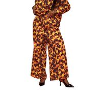 Yours Limited Collection Curve Tortoise Shell Wide Leg Trousers - Women's - Plus Size Curve Orange