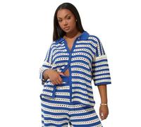 Stripe Crochet Shirt Yours Blue 18-20