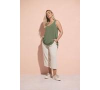 Yours Linen Cropped Trousers In Natural Natural 22-24