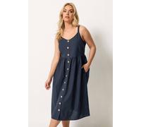 Yours Curve Blue Linen Sundress - Women's - Plus Size Curve