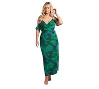 Yours London Curve Abstract Metallic Cold Shoulder Dress - Women's - Plus Size Curve