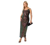 Yours London Curve Abstract Sequin Cowl Neck Dress - Women's - Plus Size Curve Black