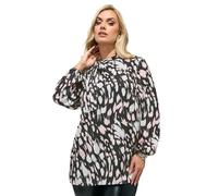 Yours London Curve Animal Print Bow Neck Blouse - Women's - Plus Size Curve