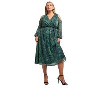 Yours London Curve Animal Print Cold Shoulder Dress - Women's - Plus Size Curve