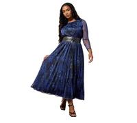 Yours London Curve Animal Print Mesh Maxi Dress with Belt - Women's - Plus Size Curve