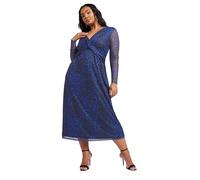 Yours London Curve Animal Print Twist Front Maxi Dress - Women's - Plus Size Curve Blue