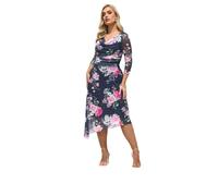 Yours London Curve Blue Floral Asymmetric Dress - Women's - Plus Size Curve