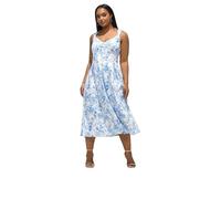 Yours London Curve & Blue Floral Skater Dress - Women's - Plus Size Curve