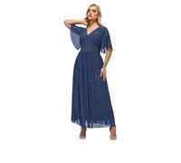 Yours London Curve Blue Gathered Maxi Dress - Women's - Plus Size Curve