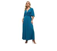 Yours London Curve Blue Knot Pleated Maxi Dress - Women's - Plus Size Curve