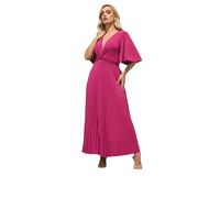 Yours London Curve Knot Pleated Maxi Dress - Women's - Plus Size Curve Dark Pink