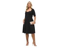 Yours London Curve Panel Skater Dress - Women's - Plus Size Curve Black