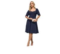 Yours London Curve Blue Panel Skater Dress - Women's - Plus Size Curve