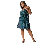 Yours London Curve Blue Sequin Slip Dress - Women's - Plus Size Curve
