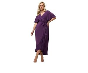 Yours London Curve Blue Wrap Dress - Women's - Plus Size Curve