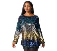 Yours London Curve Bow Back Ombre Sequin Top - Women's - Plus Size Curve