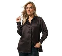 Yours London Curve Brown Animal Satin Shirt - Women's - Plus Size Curve