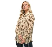 Yours London Curve Brown Blurred Animal Print Shirt - Women's - Plus Size Curve