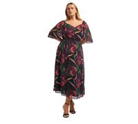 Yours London Curve Butterfly Print Maxi Dress - Women's - Plus Size Curve Black