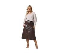 Yours London Curve Faux Leather Skirt - Women's - Plus Size Curve