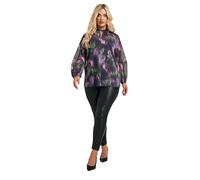 Yours London Curve Floral Crochet Trim Blouse - Women's - Plus Size Curve Purple
