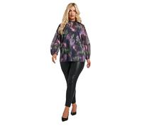 Yours London Curve Floral Crochet Trim Blouse - Women's - Plus Size Curve Purple