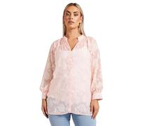 Yours London Curve Floral Jacquard Burnout Blouse - Women's - Plus Size Curve Pink