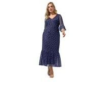 Yours London Curve Floral Mesh Tiered Dress - Women's - Plus Size Curve