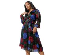 Yours London Curve Floral Metallic Wrap Dress - Women's - Plus Size Curve Black
