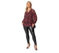 Yours London Curve Floral Pintuck Bow Tie Blouse - Women's - Plus Size Curve Black