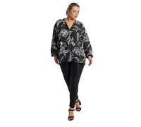 Yours London Curve Floral Print Pleated Blouse - Women's - Plus Size Curve Black