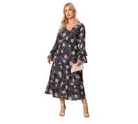 Yours London Curve Floral Ruffle Tiered Maxi Dress - Women's - Plus Size Curve Black