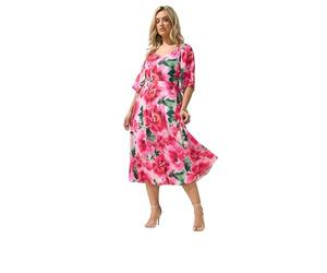 Yours London Curve Floral V-Neck Maxi Dress - Women's - Plus Size Curve