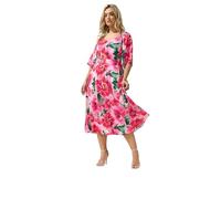 Yours London Curve Floral V-Neck Maxi Dress - Women's - Plus Size Curve Pink
