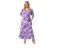 Yours London Curve Floral Wrap Ruffle Hem Dress - Women's - Plus Size Curve