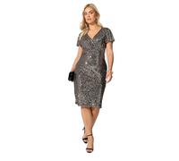 Yours London Curve & Gold Sequin Embellished Wrap Dress - Women's - Plus Size Curve