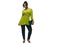 Yours London Curve Green Knot Front Top - Women's - Plus Size Curve