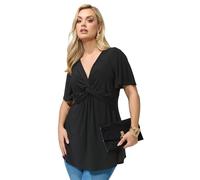 Yours London Curve Knot Detail Front Short Sleeve Top - Women's - Plus Size Curve