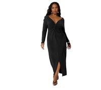 Yours London Curve Knot Front Maxi Dress - Women's - Plus Size Curve Black