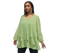 Yours London Curve Layered V-Neck Blouse - Women's - Plus Size Curve Green