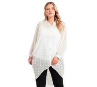 Yours London Curve Longline Batwing Sleeve Shirt - Women's - Plus Size Curve White