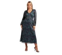 Yours London Curve Metallic Animal Midaxi Dress - Women's - Plus Size Curve Black